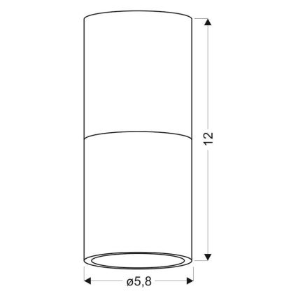 Plafondlamp TUBA 1xGU10/50W/230V zwart