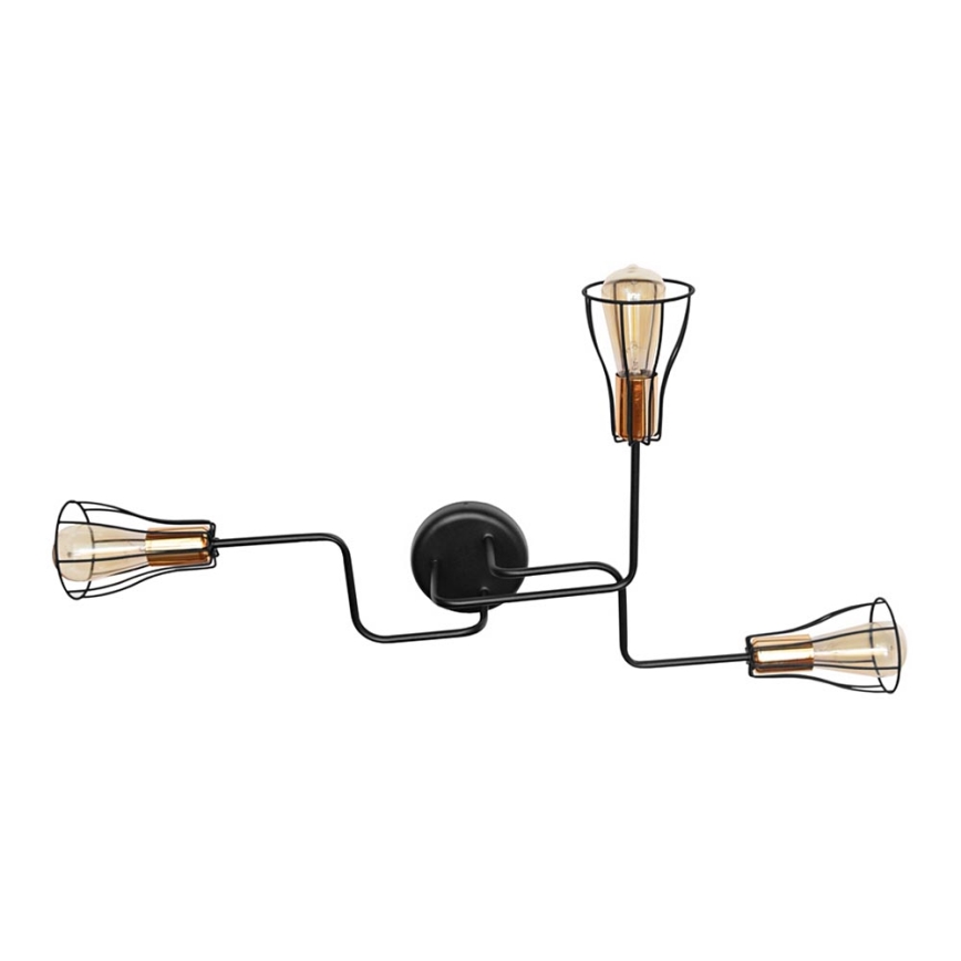 Plafondlamp TUBE II 3xE27/15W/230V zwart