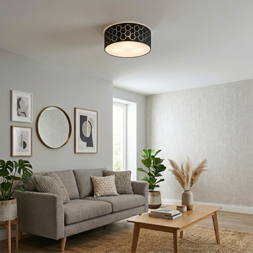 Plafondlamp ULLE 1xE27/15W/230V Ø 35 cm zwart