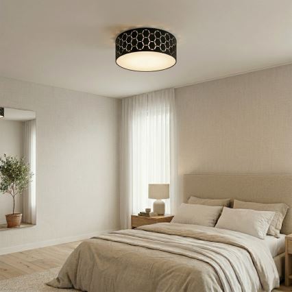 Plafondlamp ULLE 1xE27/15W/230V Ø 35 cm zwart