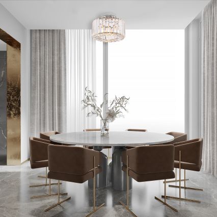 Plafondlamp VETRO 1xE27/15W/230V Ø 24,5 cm mat chroom