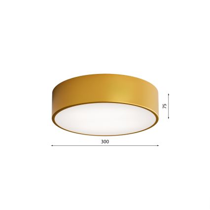 Plafondlamp voor badkamer CLEO met ingebouwde sensor, 2x E27 / 24W / 230V, Ø 30 cm, goudkleurig, IP54