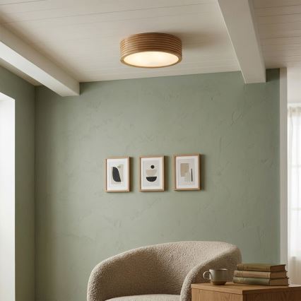 Plafondlamp voor badkamer LINARO 2xE27/15W/230V IP54 eiken Ø 27 cm