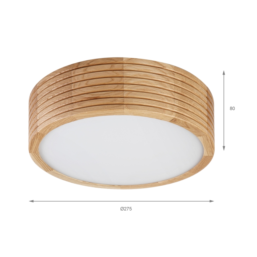 Plafondlamp voor badkamer LINARO 2xE27/15W/230V IP54 eiken Ø 27 cm