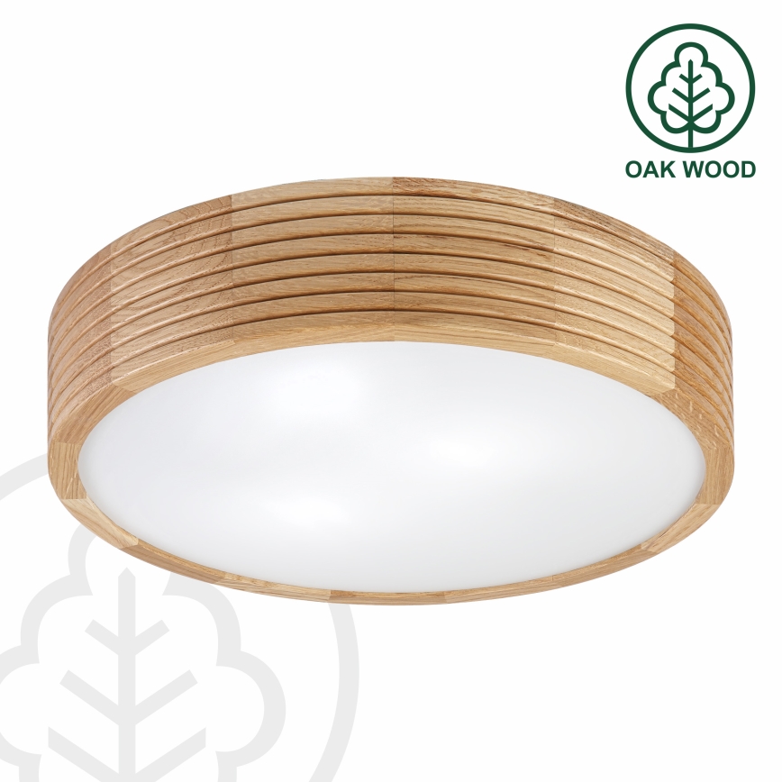 Plafondlamp voor badkamer LINARO 3xE27/15W/230V IP54 eiken Ø 37 cm