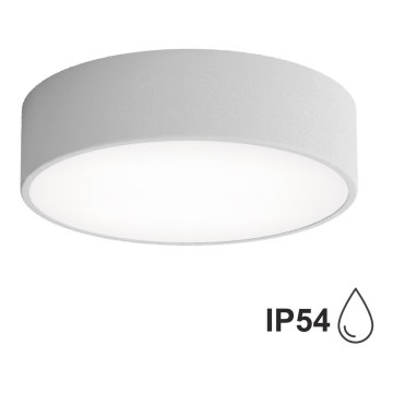 Plafondlamp voor badkamer met sensor CLEO 2xE27/24W/230V Ø 30 cm grijs IP54
