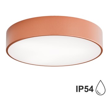 Plafondlamp voor badkamer met sensor CLEO 3xE27/24W/230V Ø 40 cm koperen IP54