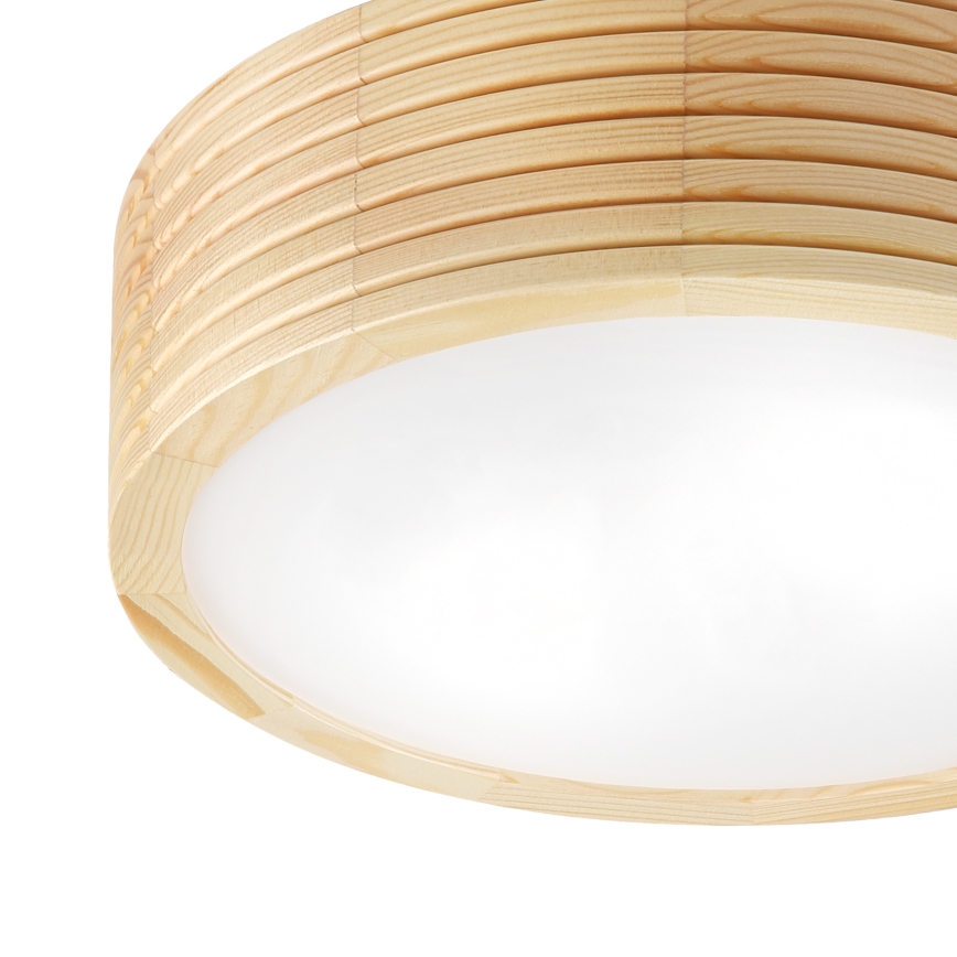 Plafondlamp voor de badkamer NATURAL MODERN 2xE27/15W/230V IP54 Ø 27,5 cm dennenhout