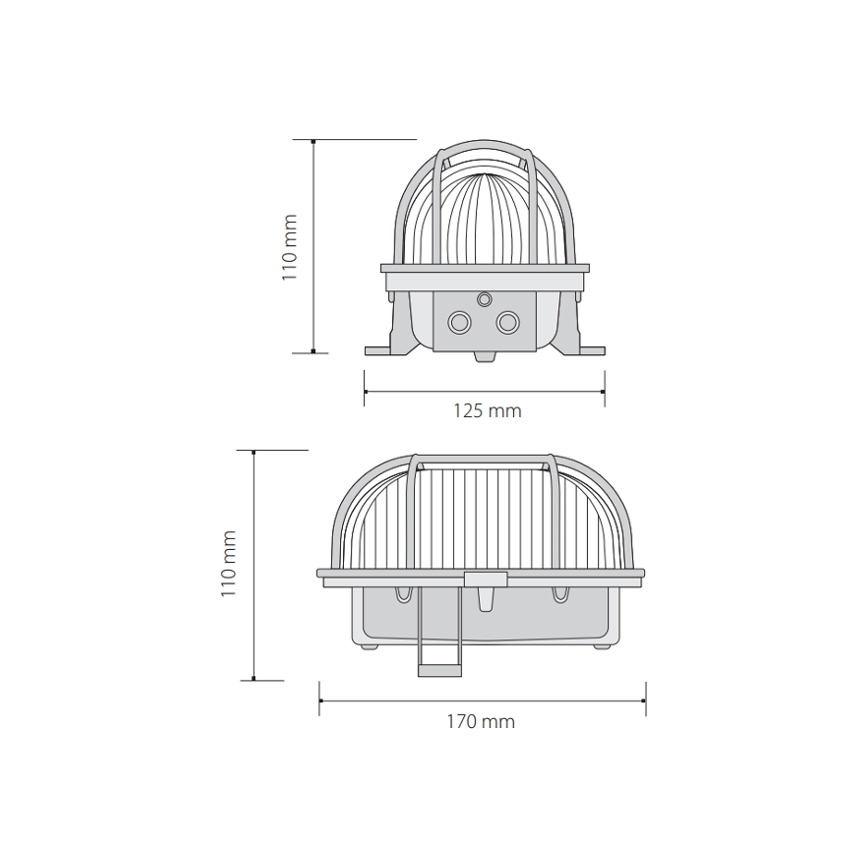 Plafondlamp voor buiten OVAL 1xE27/60W/230V IP44 rood