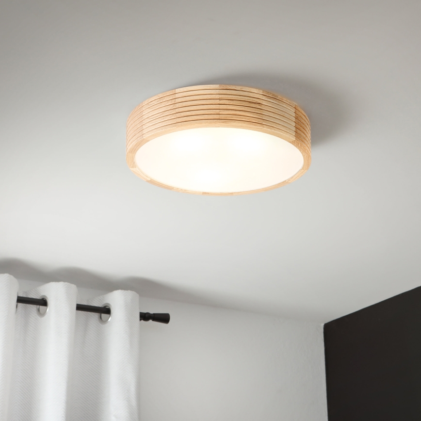 Plafondlamp voor de badkamer NATURAL MODERN 3xE27/15W/230V IP54 Ø 37,5 cm grenen