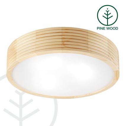 Plafondlamp voor de badkamer NATURAL MODERN 3xE27/15W/230V IP54 Ø 37,5 cm grenen