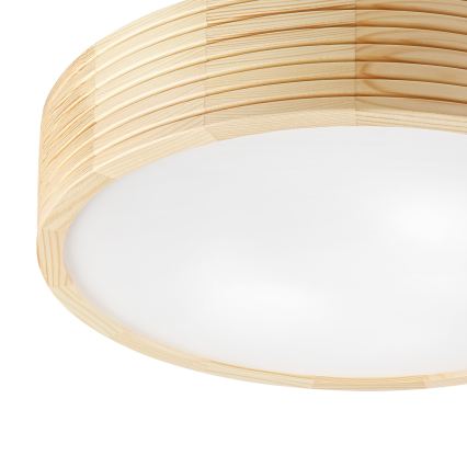 Plafondlamp voor de badkamer NATURAL MODERN 3xE27/15W/230V IP54 Ø 37,5 cm grenen