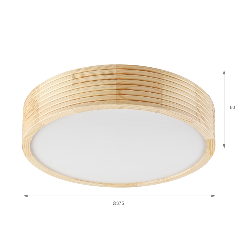 Plafondlamp voor de badkamer NATURAL MODERN 3xE27/15W/230V IP54 Ø 37,5 cm grenen