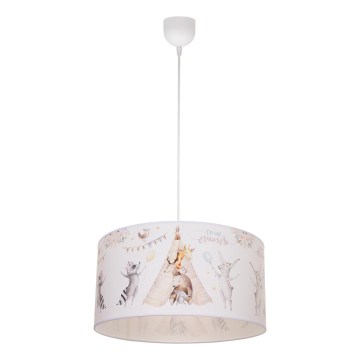 Plafondlamp voor kinderkamer KIDS ROOM 1xE27/60W/230V Ø 40 cm, met dierenmotief