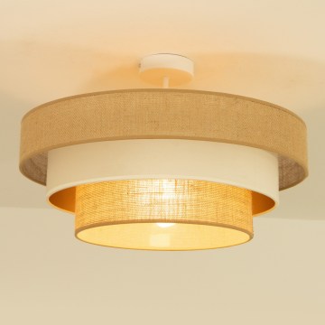 Plafondlamp WENTA 1xE27/60W/230V pr. 50 cm juta/beige