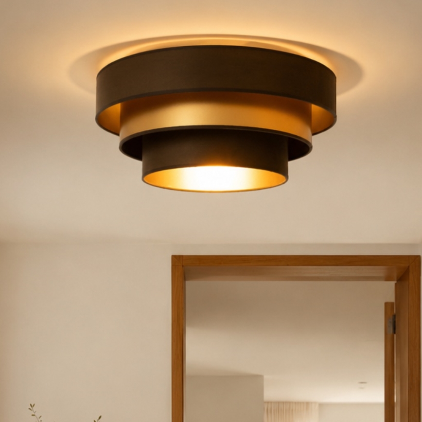 Plafondlamp WENTA 1xE27/60W/230V Ø 50 cm bruin/goud