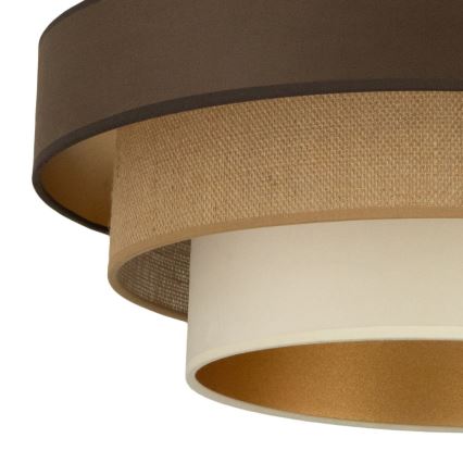 Plafondlamp WENTA 1xE27/60W/230V Ø 50 cm bruin/jute/beige