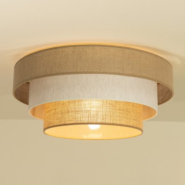 Plafondlamp WENTA 1xE27/60W/230V Ø 50 cm jute/crème
