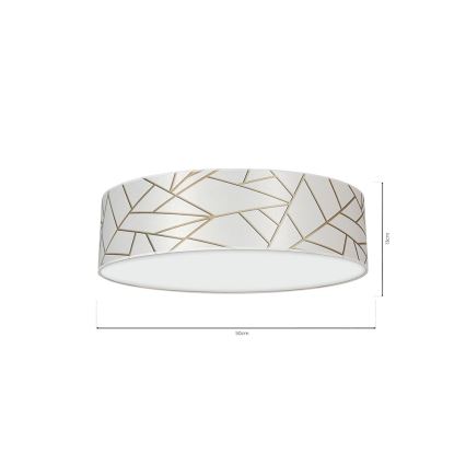 Plafondlamp ZIGGY 3xE27/60W/230V wit/goud