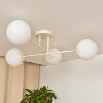 Plafondluchter MOON 4xE27/15W/230V crème