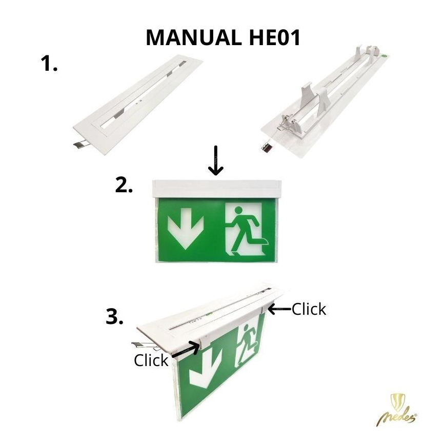 Plafondmontageset voor noodverlichting