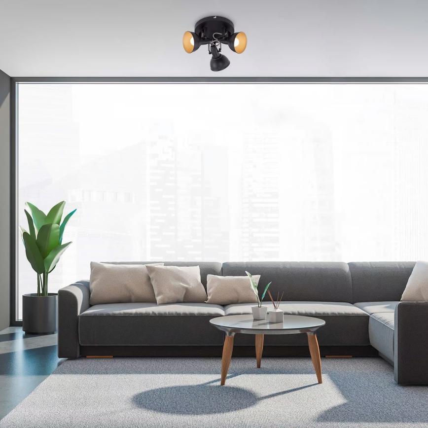 Plafondspot 3xE14/40W/230V zwart