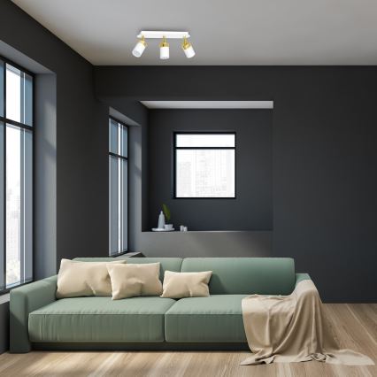 Plafondspot JOKER 3xGU10/25W/230V wit/goud