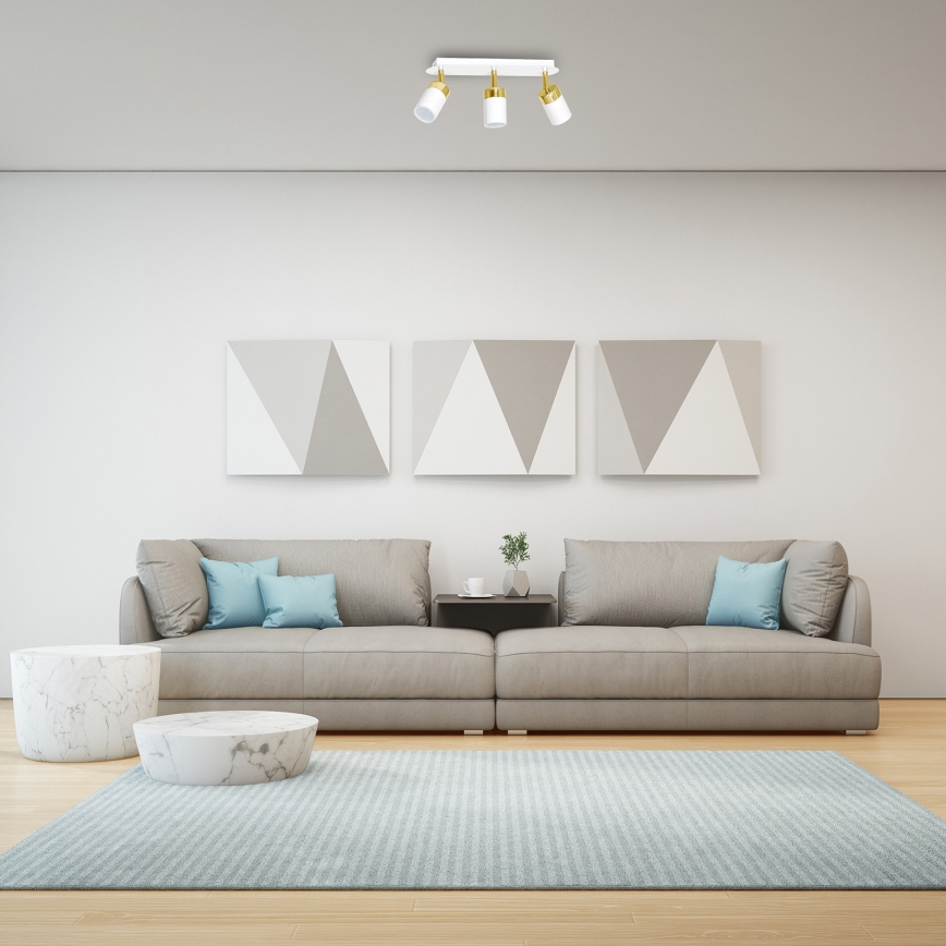 Plafondspot JOKER 3xGU10/25W/230V wit/goud