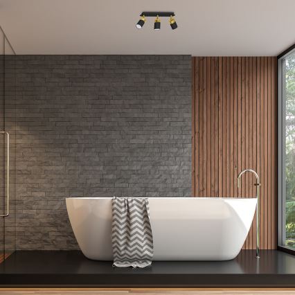 Plafondspot JOKER 3xGU10/25W/230V zwart/goud