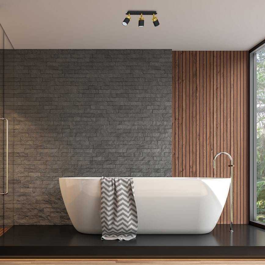 Plafondspot JOKER 3xGU10/25W/230V zwart/goud