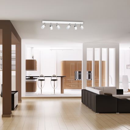 Plafondspot JOKER 6xGU10/25W/230V wit/glanzend chroom