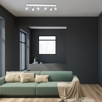 Plafondspot JOKER 6xGU10/25W/230V wit/glanzend chroom