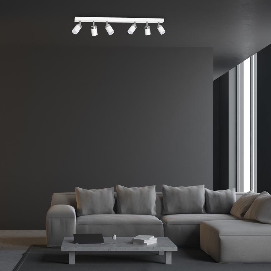 Plafondspot JOKER 6xGU10/25W/230V wit/glanzend chroom