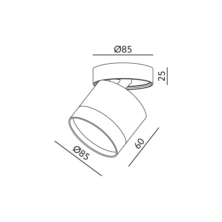 Plafondspot OH12F 1xGX53/35W/230V 8,5 cm zwart
