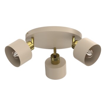 Plafondspot PARKLA 3xE27/15W/230V beige/goud