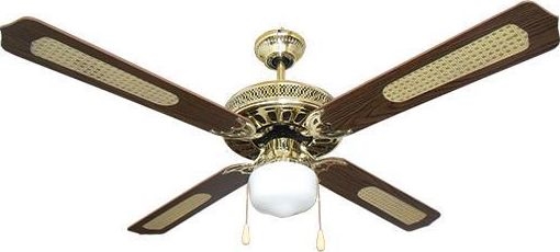 Plafondventilator 1xE27/70W/230V diameter 132 cm bruin/goud