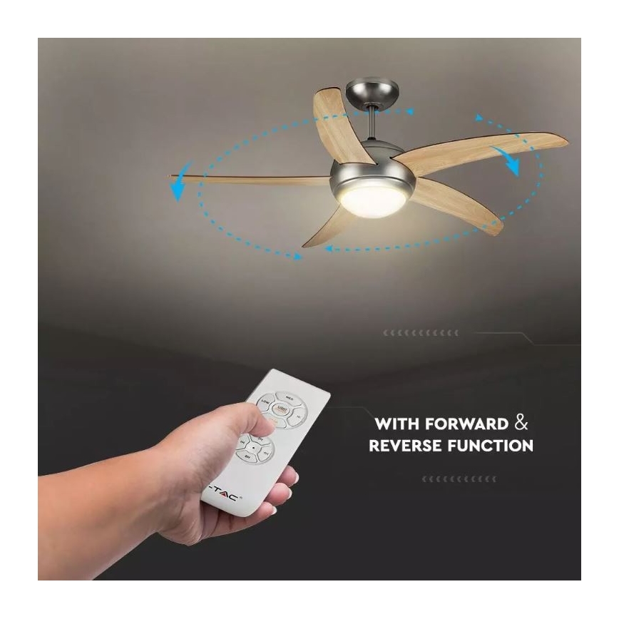 Plafondventilator 2xE27/20W/230V Ø 132 cm + afstandsbediening