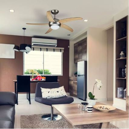 Plafondventilator 2xE27/20W/230V Ø 132 cm + afstandsbediening