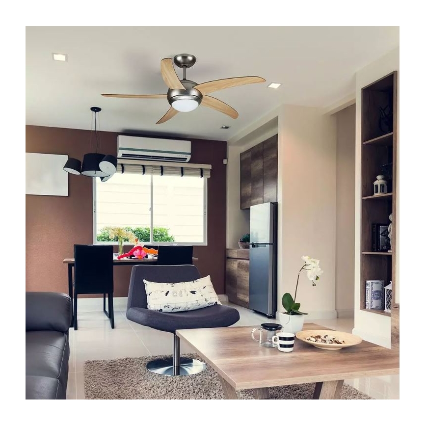 Plafondventilator 2xE27/20W/230V Ø 132 cm + afstandsbediening