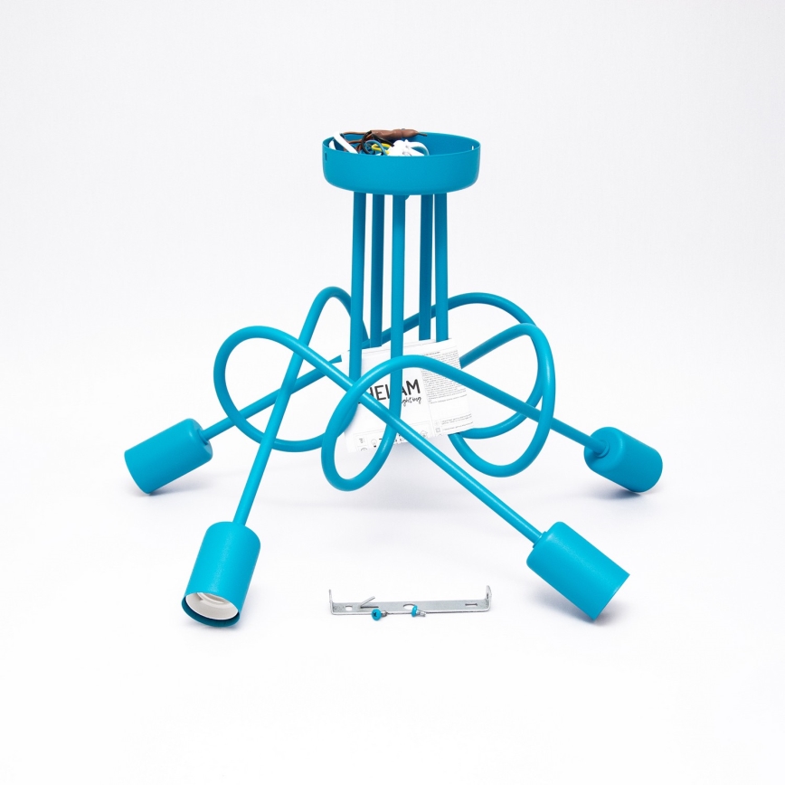 Plafondverlichting OXFORD 5xE27/15W/230V blauw