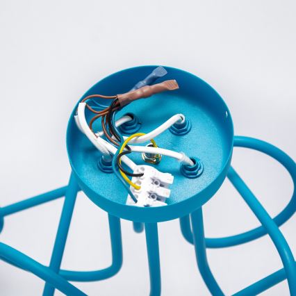 Plafondverlichting OXFORD 5xE27/15W/230V blauw