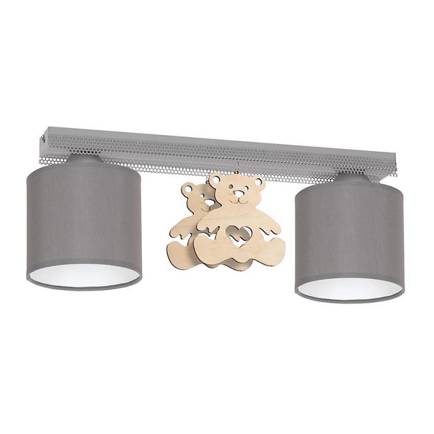 Plafondverlichting voor kinderen BEAR 2xE27/60W/230V