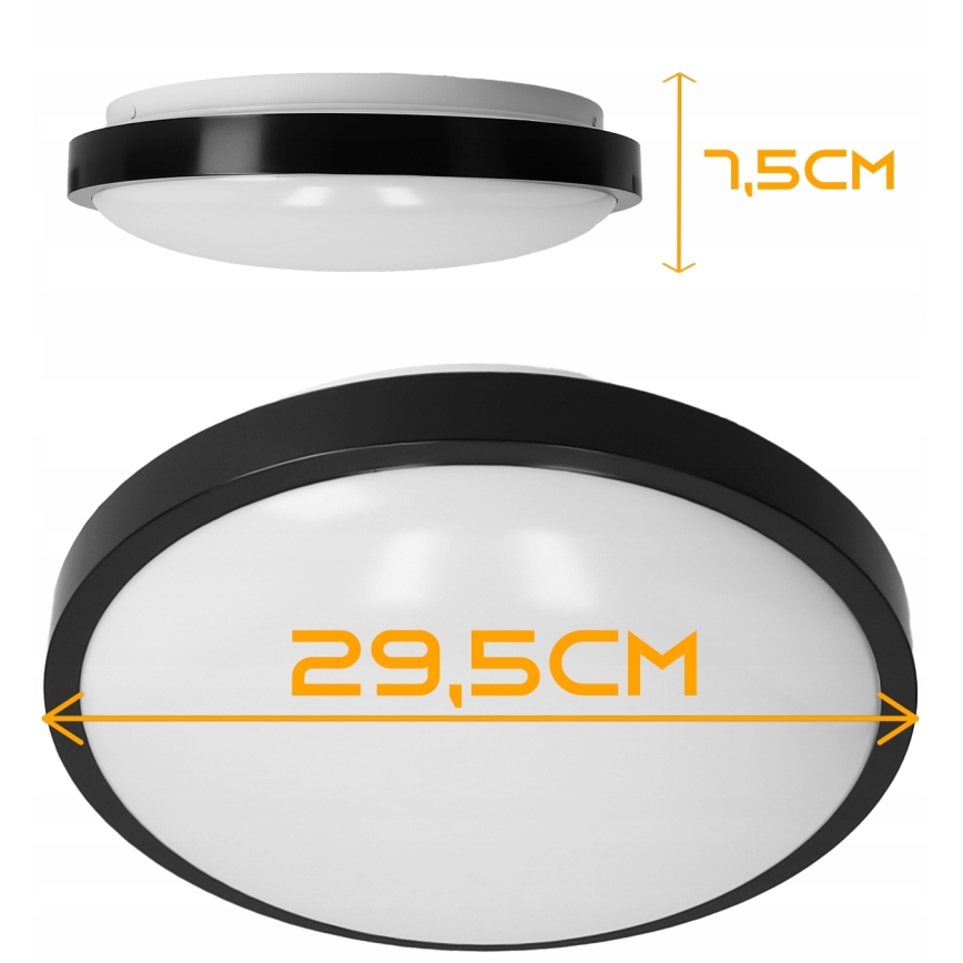 Plafonnier 2xE27/40W/230V Ø 29,5 cm noir