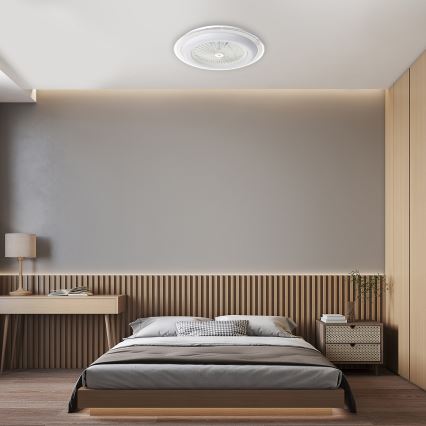 Plafonnier à intensité variable avec un ventilateur ZONDA LED/48W/230V 3000-6000K blanc + télécommande