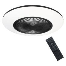 Plafonnier à intensité variable avec ventilateur ARIA LED/38W/230V noir/blanc +Télécommande