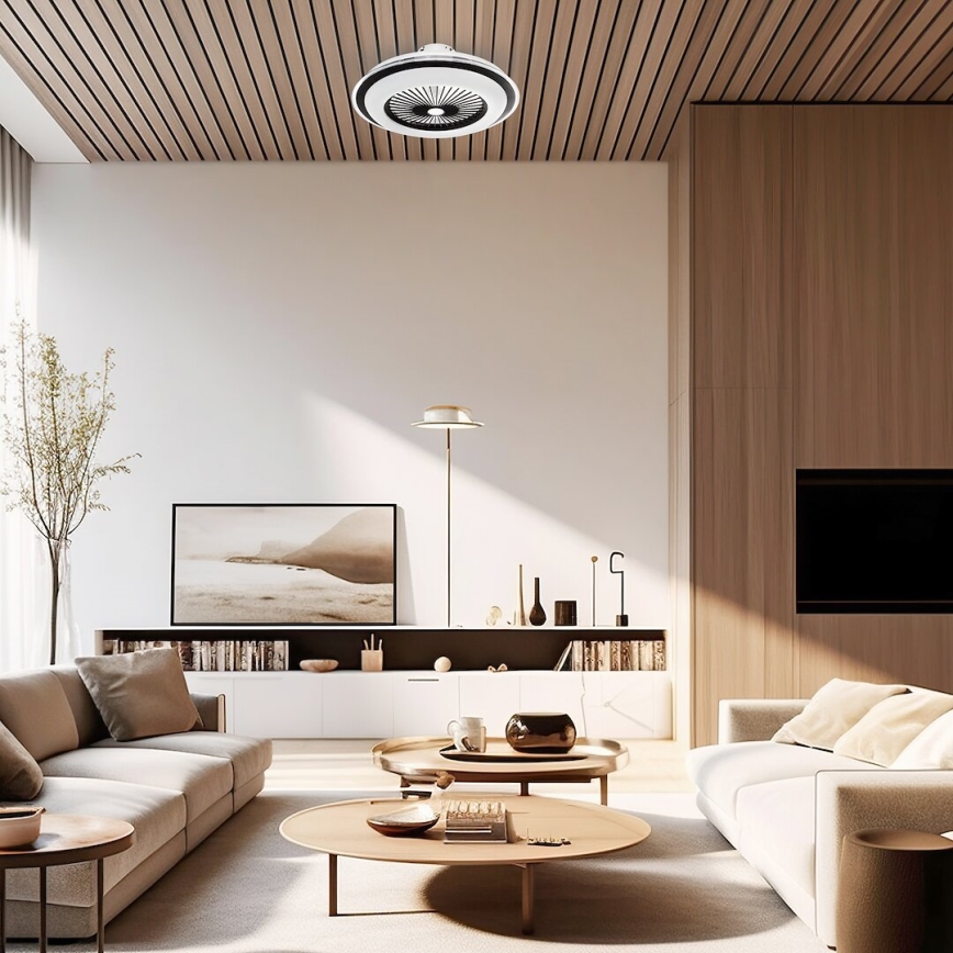 Plafonnier à intensité variable avec ventilateur ZEPHYR LED/48W/230V 3000-6000K noir + Télécommande