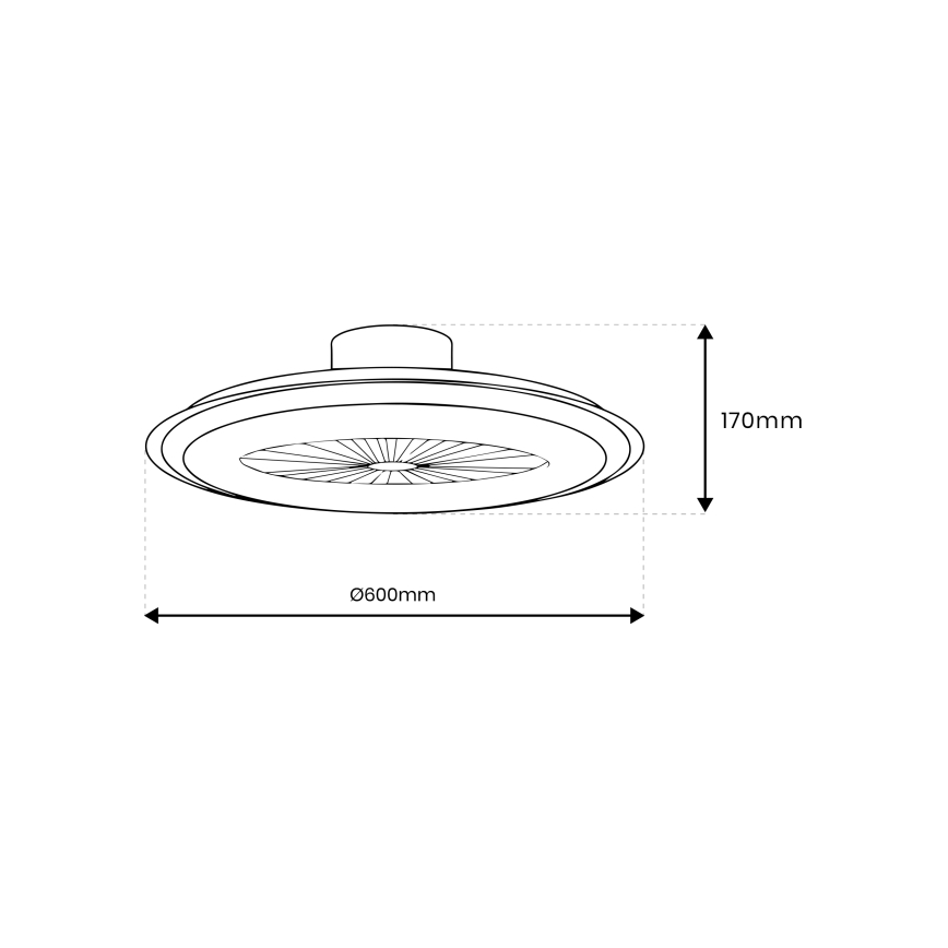 Plafonnier à intensité variable avec ventilateur ZEPHYR LED/48W/230V 3000-6000K noir + Télécommande