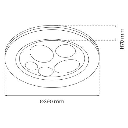 Plafonnier à intensité variable BUBBLES LED/48W/230V + télécommande
