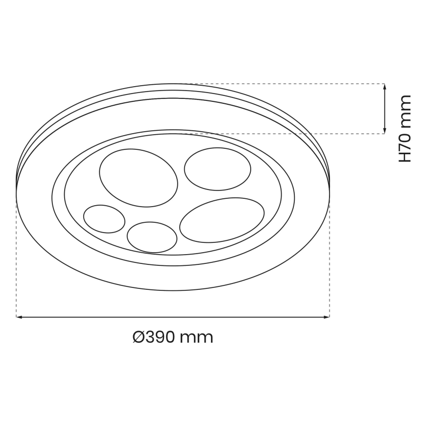 Plafonnier à intensité variable BUBBLES LED/48W/230V + télécommande