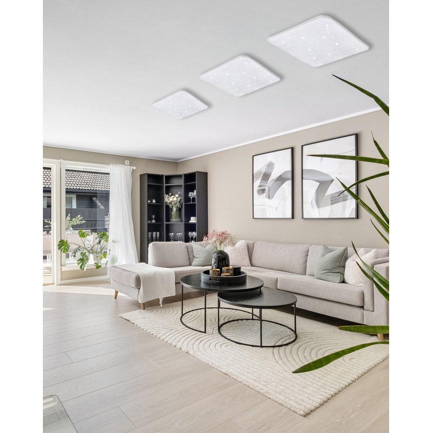 Plafonnier à intensité variable FLORA LED/36W/230V 2700-6500K 43x43 cm + télécommande